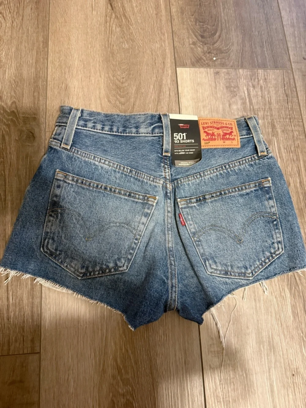Levi's Distressed Blue Denim Cutoff Shorts